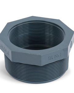 Reducing bush 3"m x 2 1/2"fm short w/octogon PVC NP16